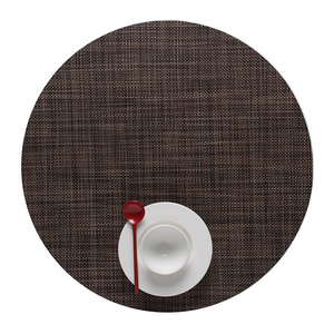 Chilewich Round Mini Basketweave Placemat - Dark Walnut