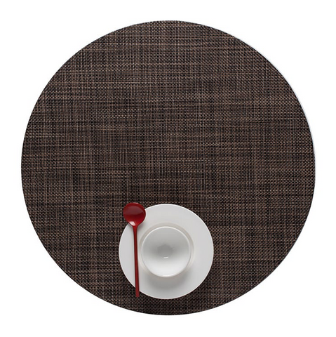 Chilewich Round Mini Basketweave Placemat - Dark Walnut