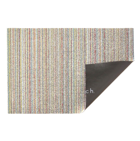 Chilewich Indoor/Outdoor Skinny Stripe Shag Floor Mat - Soft Multi