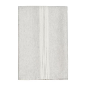 Bath Towel - Stone Washed Grey/White Stripes