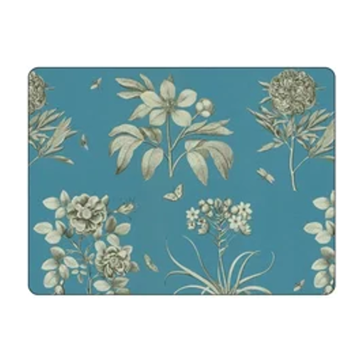 Pimpernel Etchings & Roses Blue Placemats Set of 4