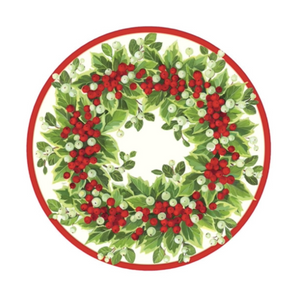 Holly & Berry Wreath Round Placemats