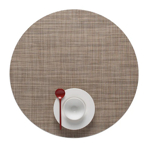 Chilewich Round Mini Basketweave Placemat - Linen