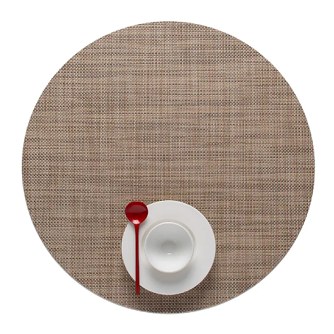Chilewich Round Mini Basketweave Placemat - Linen