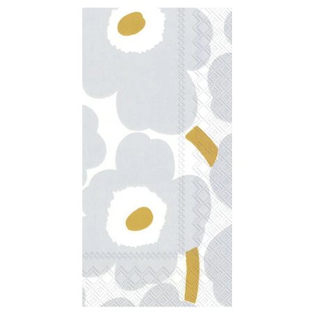 Dinner/Guest Napkins - Marimekko Unikko White Silver