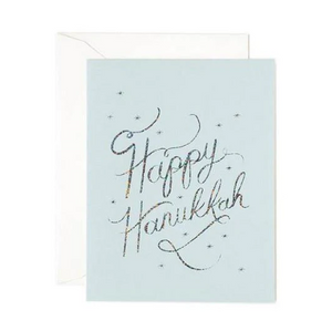 Silver Happy Hanukkah Card
