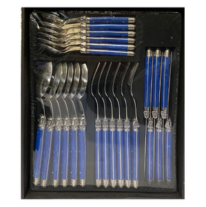 Laguiole French Cutlery Set - Marble Blue