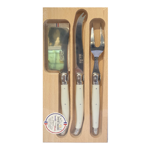 Laguiole Cheese Set w/ Fork - Chalk White