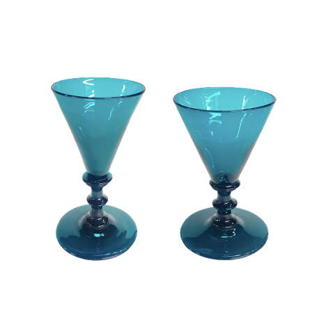 Vintage Crystal Turquoise Glass