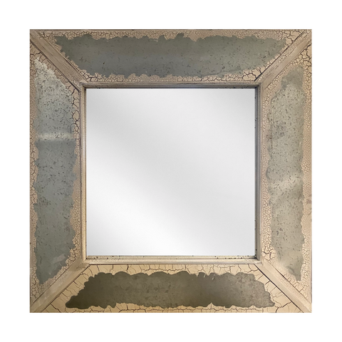 Square Antiqued Finish Mirror