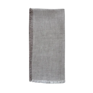 Linen Napkin - Metro White with Grey