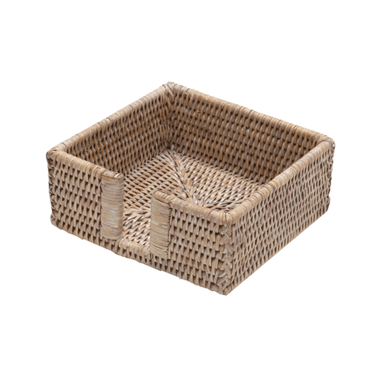 Whitewashed  Rattan Cocktail Napkin Holder