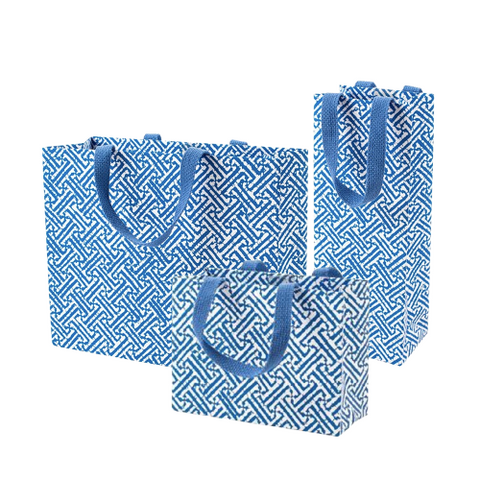 Gift Bag - Fretwork Blue