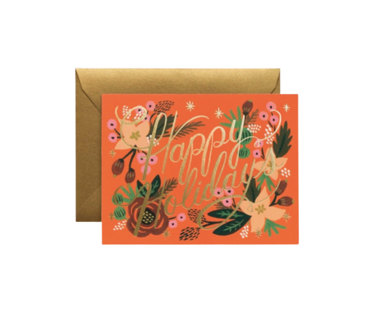 Happy Holidays Poinsettia Card