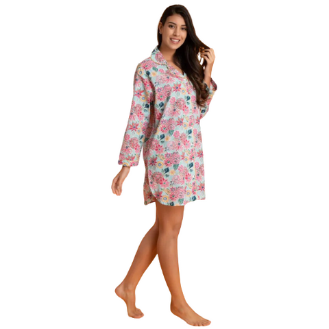 Pink & Blue Floral Zoe Nightshirt