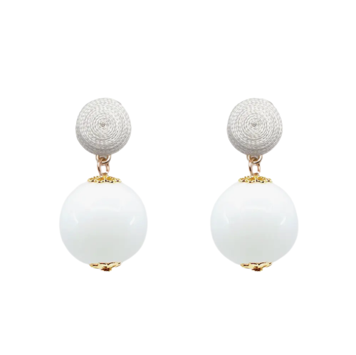 Thread White Candy Earrings