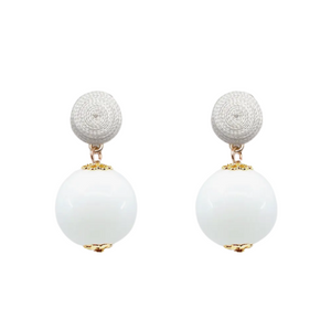 Thread White Candy Earrings
