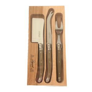 Laguiole Cheese Set With Fork - Sand
