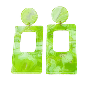 Groovy Dangle Earrings - Green