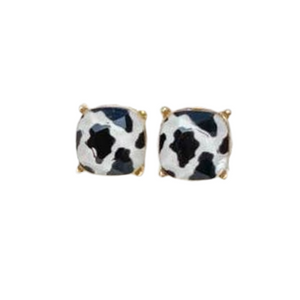 Cow Print Stud Earrings