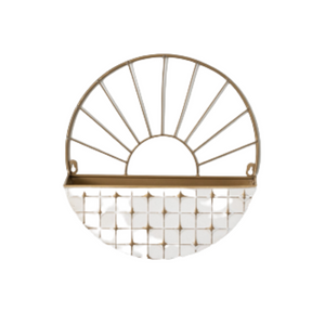 Gold & White Wall Pocket
