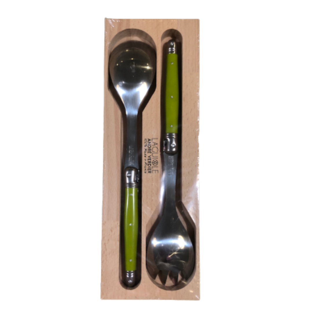 Laguiole Salad Servers - Olive Green