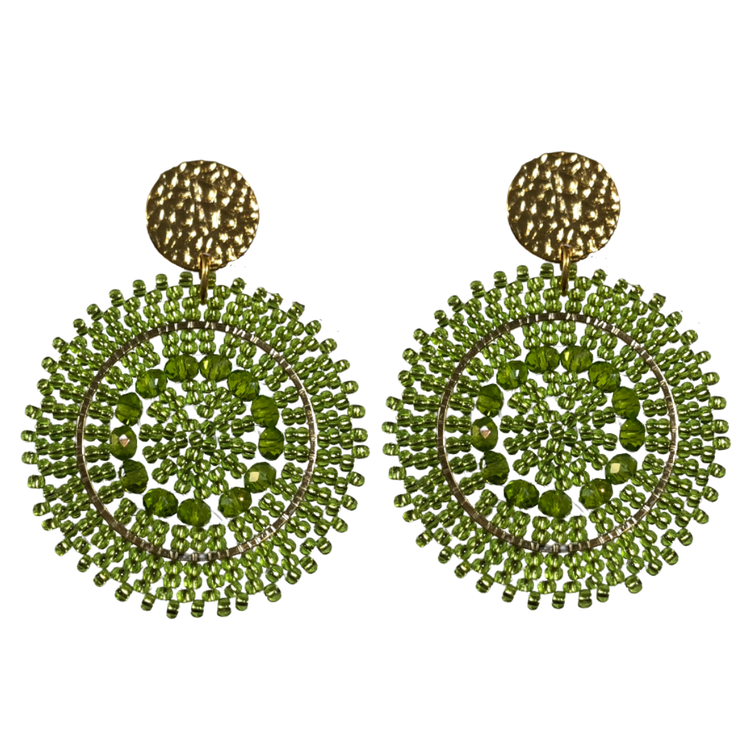 Mini Espagnola Earrings - Apple Green