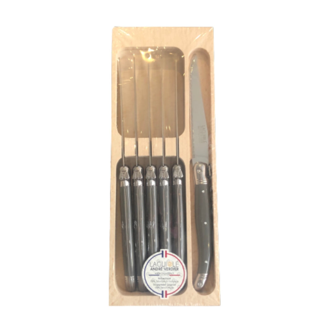 Laguiole French Steak Knives - Mole Grey