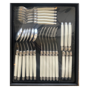Chalk White Laguiole French Cutlery Set