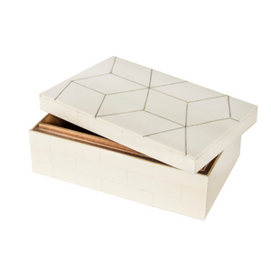 White & Gold Rectangular Box