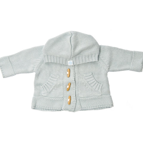 Baby Knit Hoodie in Blue