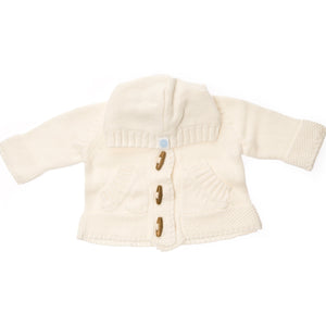 Baby Knit Hoodie in Ivory