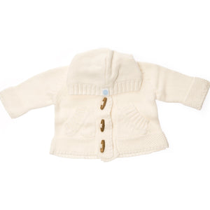 Baby Knit Hoodie in Ivory