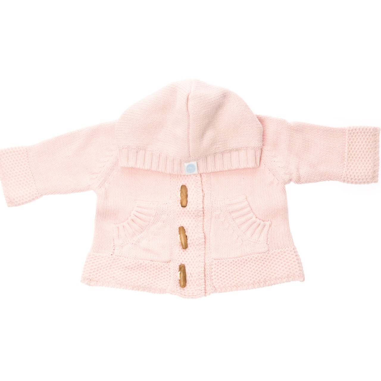 Baby Knit Hoodie in Pink