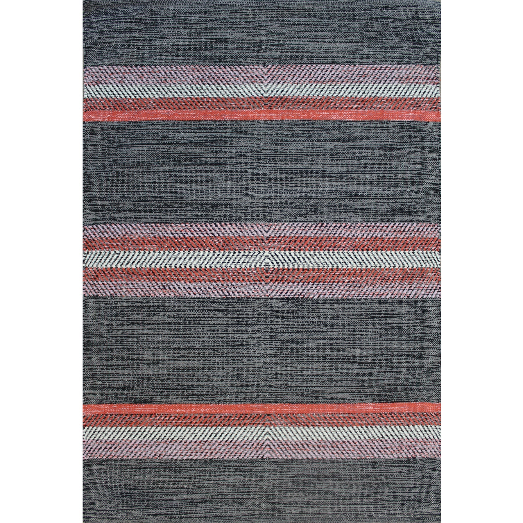 Rivera Black/Red Dhurrie Rug
