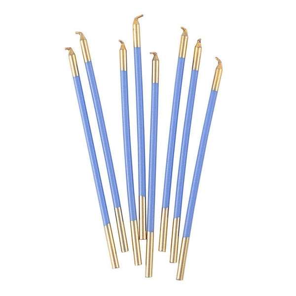 Slim Birthday Candles in French Blue & Gold