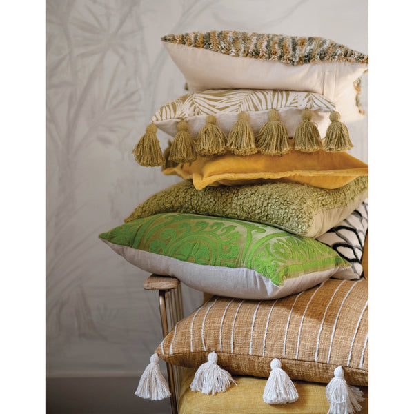 Green Velvet Lumbar Pillow