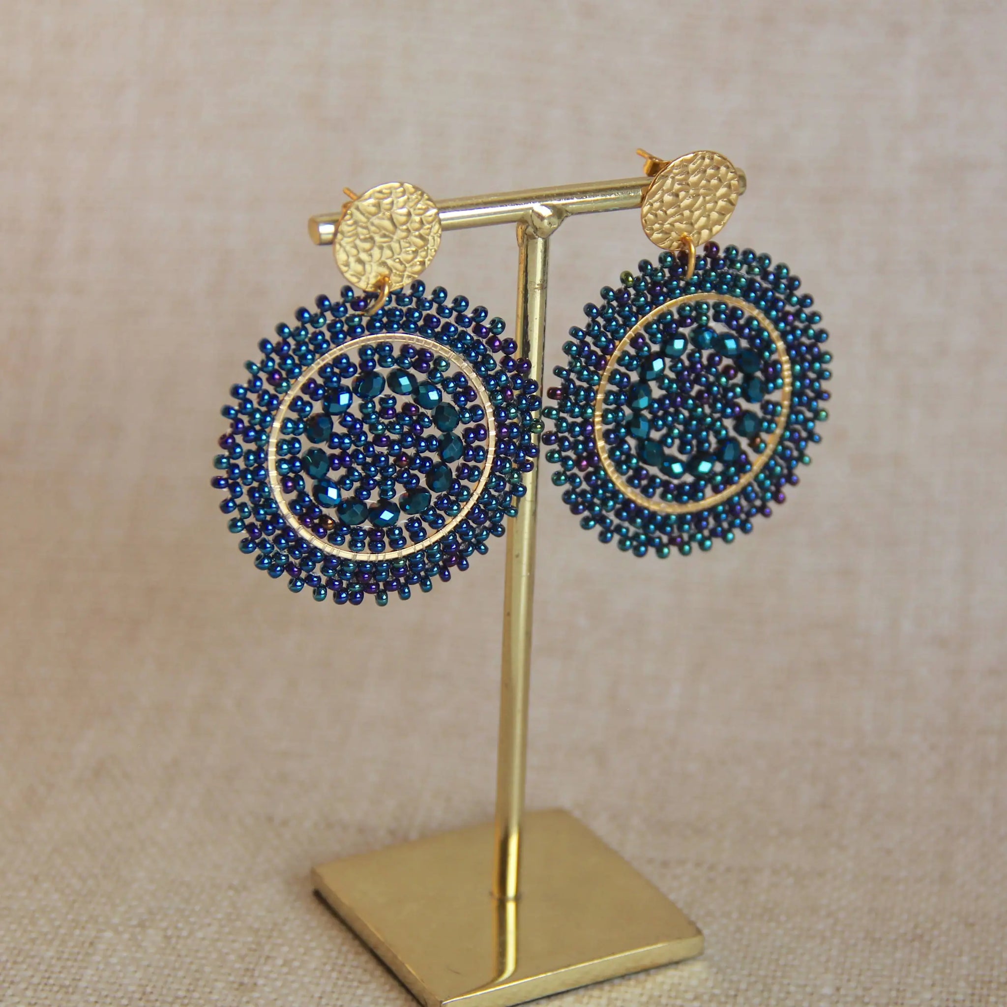 Mini Espagnola Earrings - Navy Blue