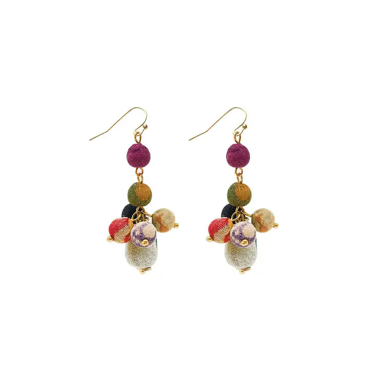 Kantha Tiered Droplet Earrings