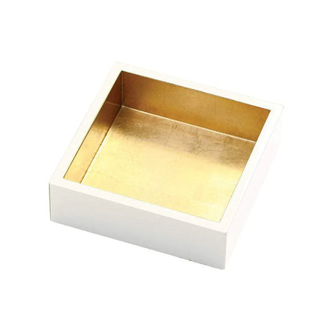 Cocktail Napkin Holder - Ivory & Gold Lacquer