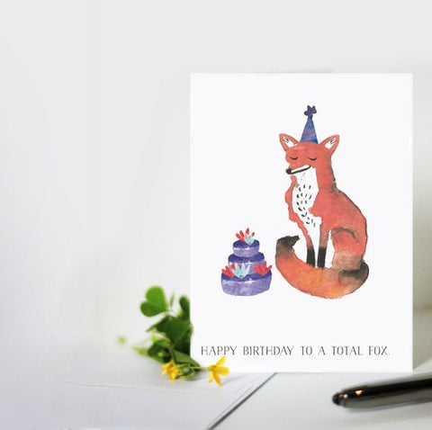 Happy Birthday To A Total Fox Greeting Card