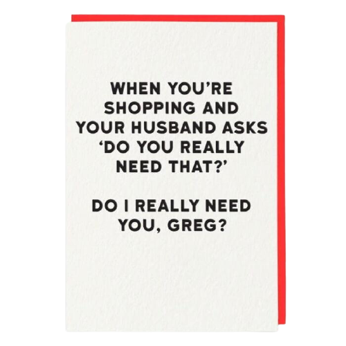 When You’re Shopping And Your Husband Asks ... Card