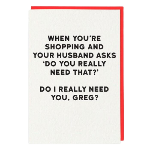 When You’re Shopping And Your Husband Asks ... Card