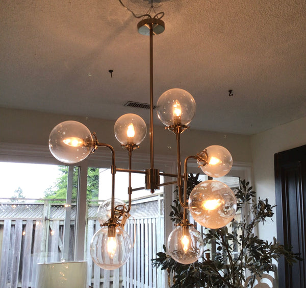 8 Bulb Brass Chandelier
