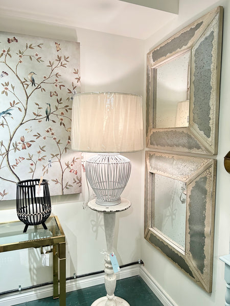 Square Antiqued Finish Mirror