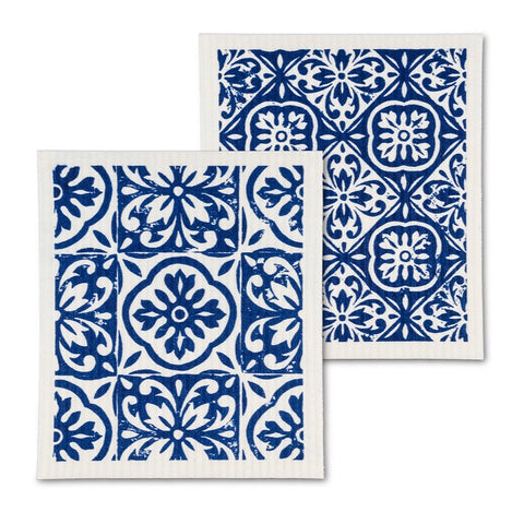 Blue Tile Swedish Dishcloths