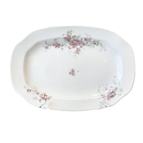 Vintage White & Floral Platter
