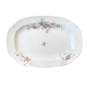 Vintage White & Floral Platter