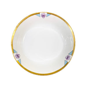 Vintage Limoges Purple Flower Soup Bowl