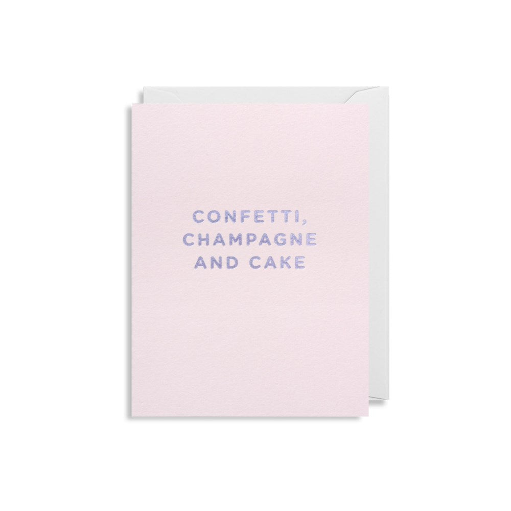 Mini Card Confetti Champagne and Cake